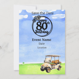Golf Party 80:e födelsedag Spara datumet för golfe Inbjudningar