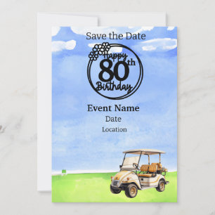 Golf Party 80:e födelsedag Spara datumet för golfe Inbjudningar