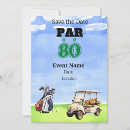 Golf Party 80:e födelsedag Spara datumet för golfe Inbjudningar