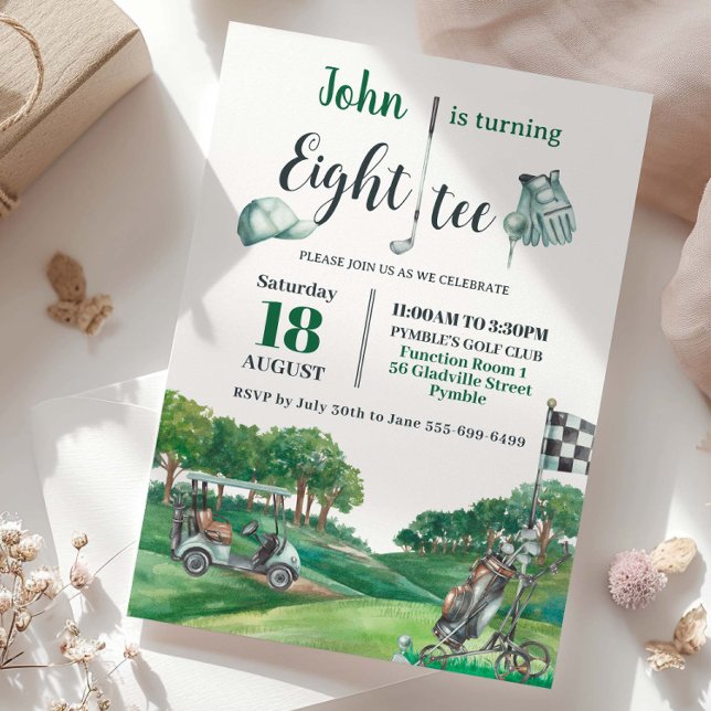 Golf Party 80:e födelsedagen efter åttio Inbjudningar (Skapare uppladdad)