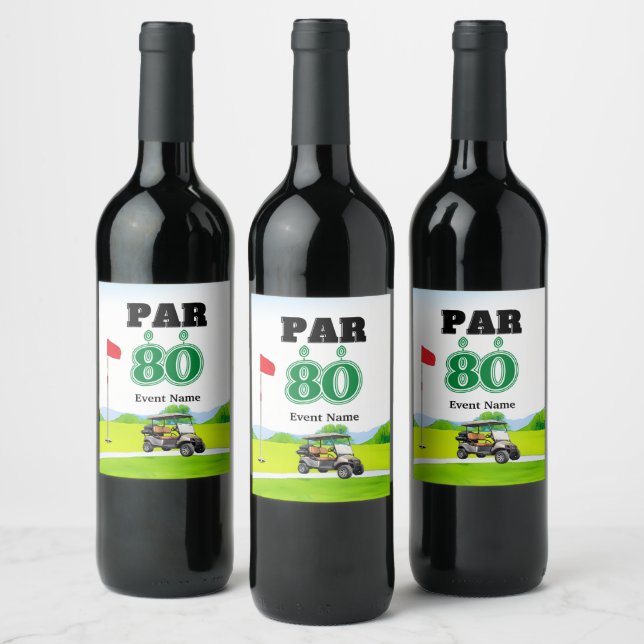 Golf Party 80:e födelsedagen Vinflaska Etikett (Flaskor)