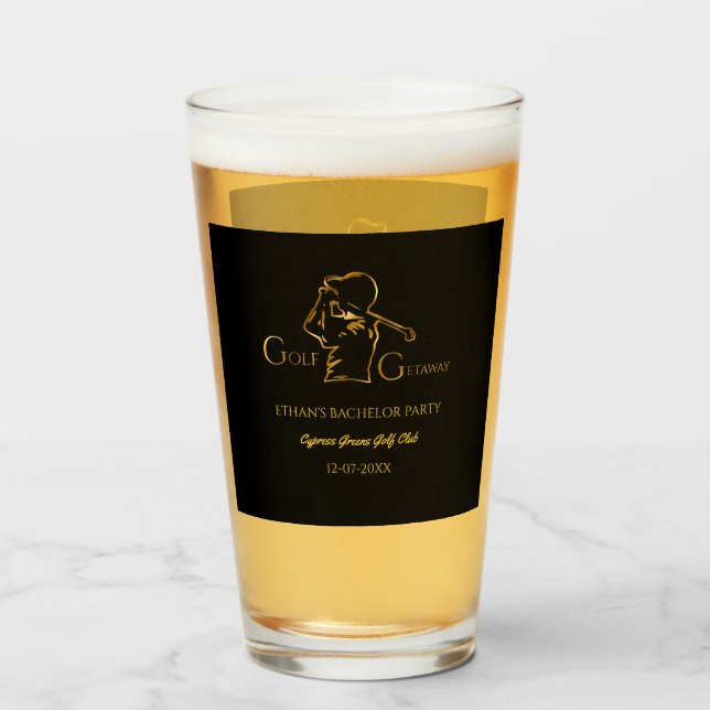 Golf Party - Bachelor Party Golfers Luxury Guld Glaskopp (Framsida fylld)