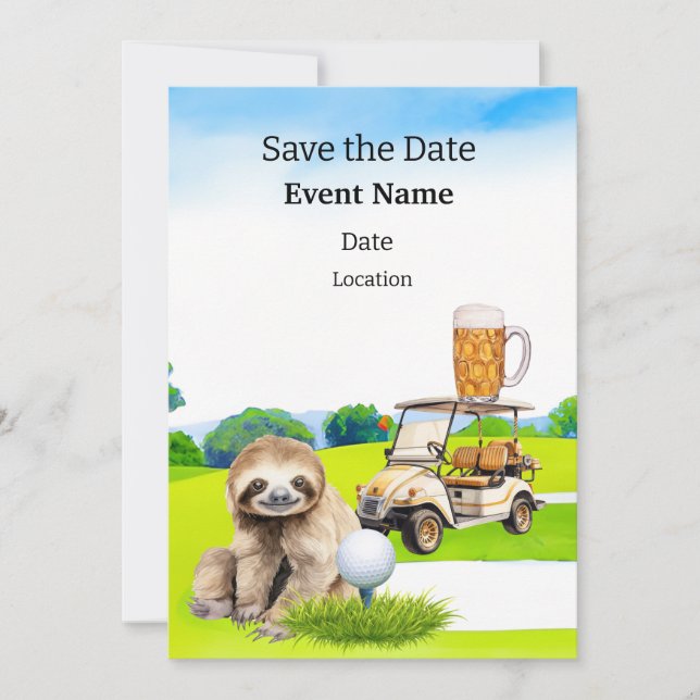 Golf Party födelsedag Spara datumet för golfer Inbjudningar (Framsida)