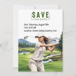 Golf Party-inbjudningskortets vattenfärg med golfe Inbjudningar