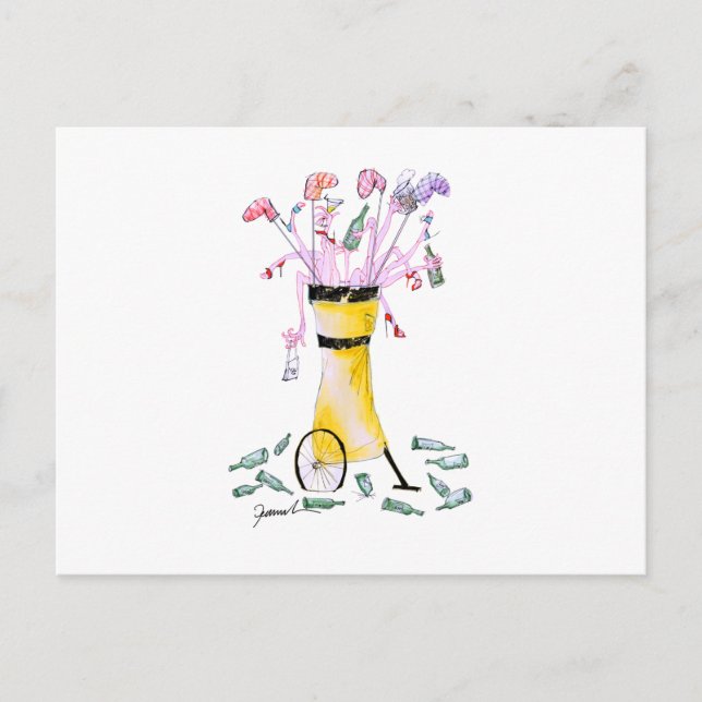 golf party säck, tony fernandes vykort (Framsida)