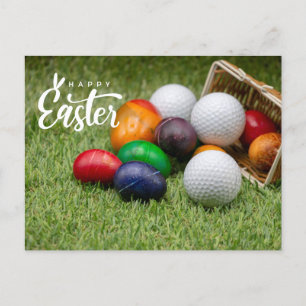 Golf påsk med färgglada ägg golfboll  helg vykort