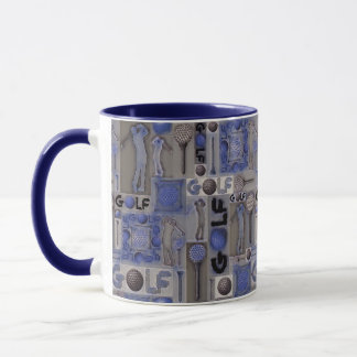 Golf Patchwork Mugg in Blue