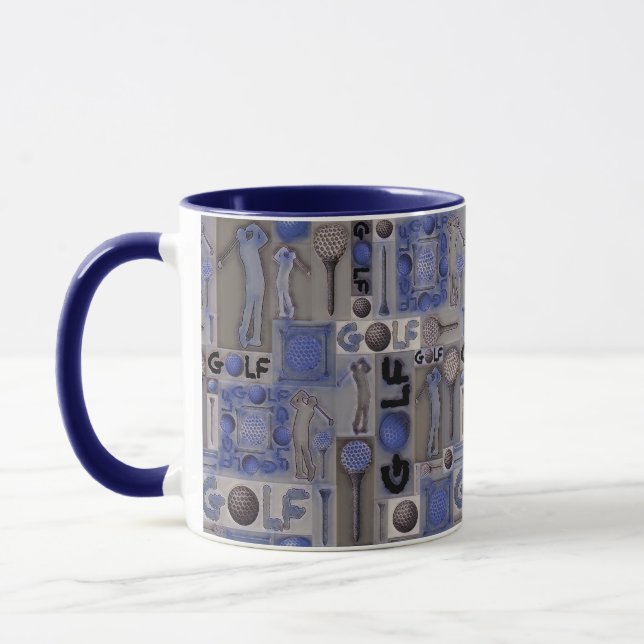 Golf Patchwork Mugg in Blue (Vänster)