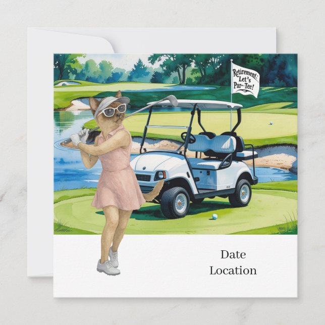 Golf Pension för inbjudan till Siamese Cat Lovers (Framsida)