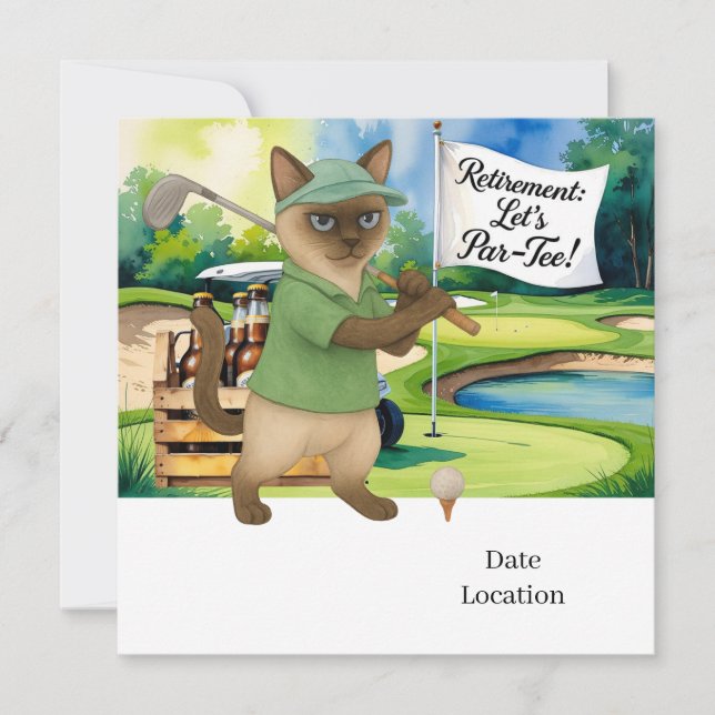 Golf Pension för inbjudan till Siamese Cat Lovers (Framsida)