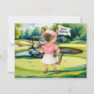 Golf pension för siamesiska kattlover vykort