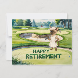 Golf pension för siamesiska kattlover vykort