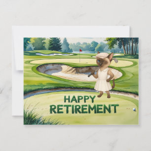 Golf pension för siamesiska kattlover vykort