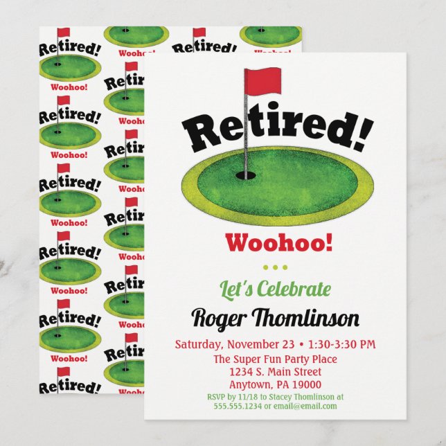 Golf Pension-inbjudan - Golfing Pension Inbjudningar (Fram/baksida)