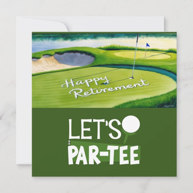 Golf Pension med boll per garantitid på grönt Ca Kort (Framsida)