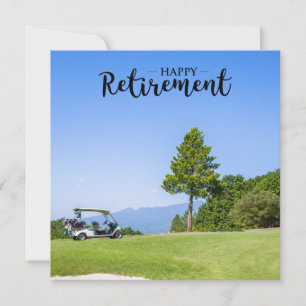 Golf Pension med golfvagn på grönt gräs Kort