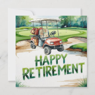 Golf pension med golfvagn på grönt kort