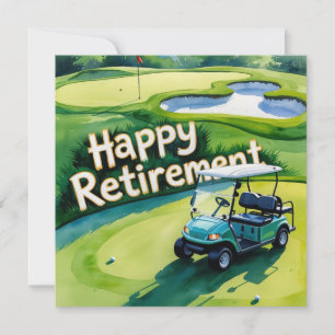 Golf pension med golfvagn på grönt kort