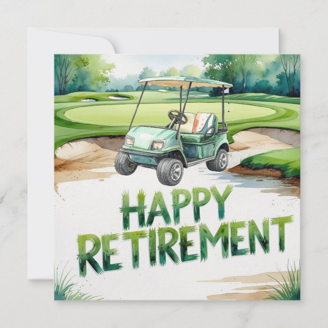 Golf pension med golfvagn på grönt kort (Framsida)