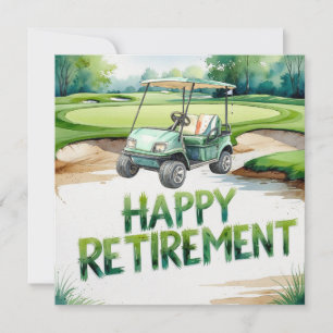 Golf pension med golfvagn på grönt kort