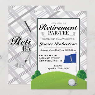 Golf Pension Party-inbjudningar Inbjudningar