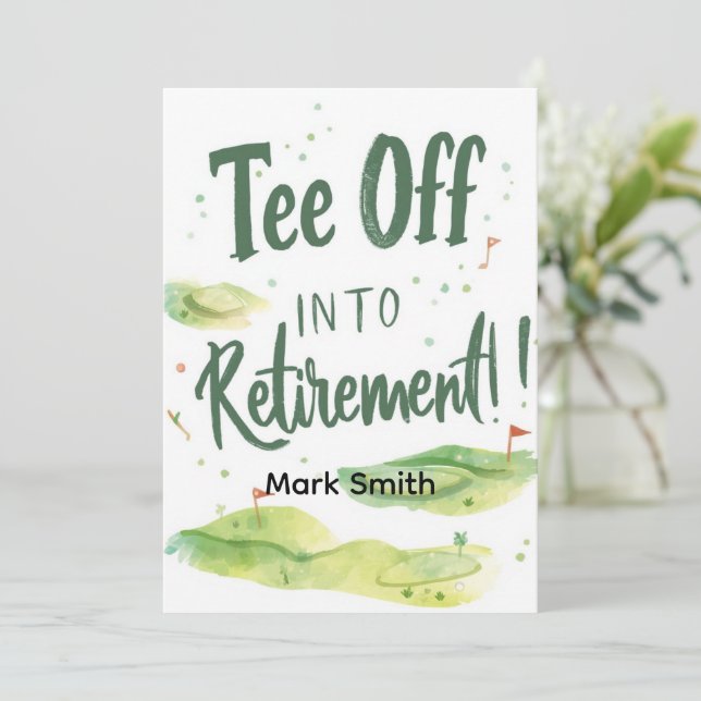 GOLF PENSION Retire, Slappna av och ParTee för gol Inbjudningar (Stående Fram)
