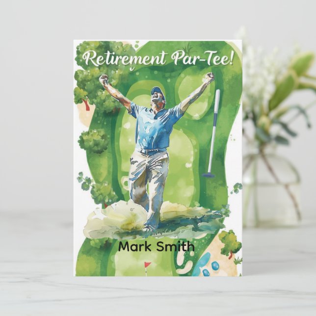 GOLF PENSION Retire, Slappna av och ParTee för gol Inbjudningar (Stående Fram)