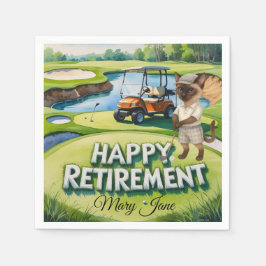 Golf Pension temat för siamesiska kattälskare Pappersservett