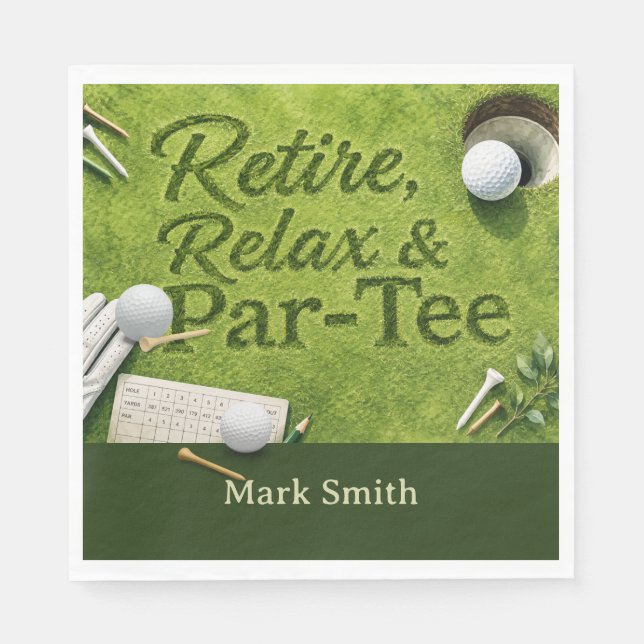 GOLF PENSIONÄRSPARTY på gröna gräset  Pappersservett (Framsidan)