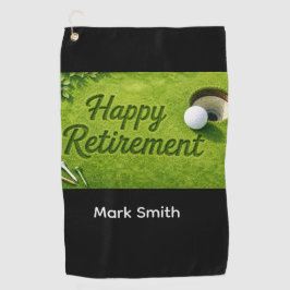 GOLF PENSIONERING för golfare på grön gräsmatta