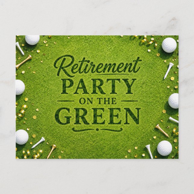 GOLF PENSIONERING Party på det gröna  Vykort (Framsida)