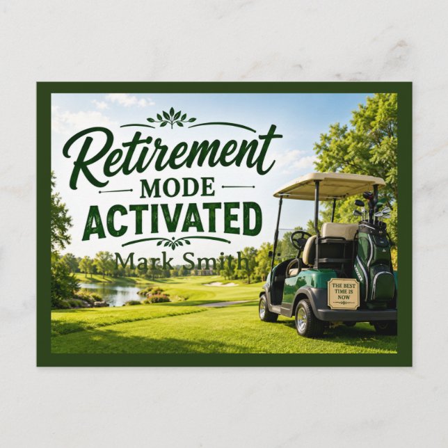 GOLF PENSIONERING Party på det gröna  Vykort (Framsida)