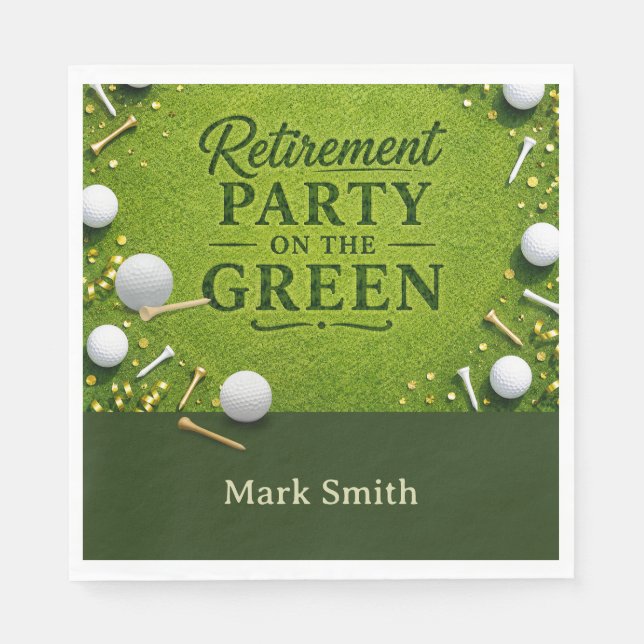 GOLF PENSIONERING Party på greenen  Pappersservett (Framsidan)