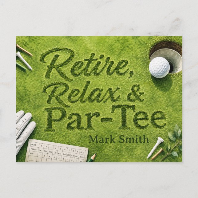 GOLF PENSIONERING Party på greenen  Vykort (Framsida)