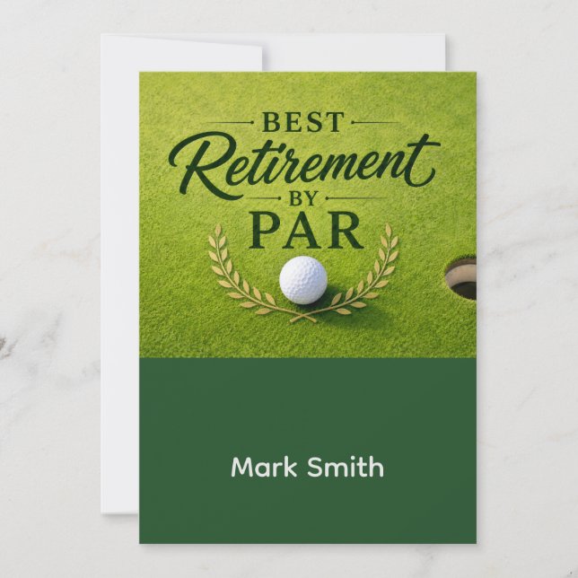 GOLF PENSIONERING Pensionera, Slappna av & ParTee  Inbjudningar (Framsida)