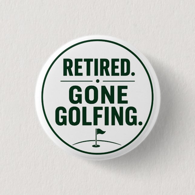 Golf  Pensionering tema för golfare Knapp (Framsida)