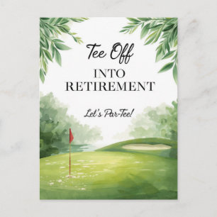 Golf pensionsfestinladan på grönt vykort