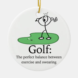 Golf: Perfekten balanserar Julgransprydnad Keramik