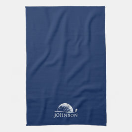 Golf Personlig Namn marinblått Kökshandduk