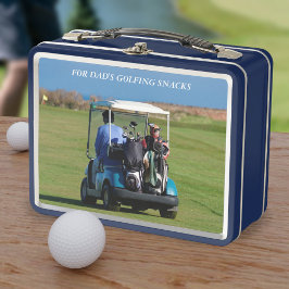 Golf Photo Caddy Snacks Golfer's Metall Lunch Box
