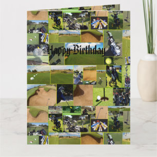 Golf Photo Collage, den fantastiska stora födelsed Kort