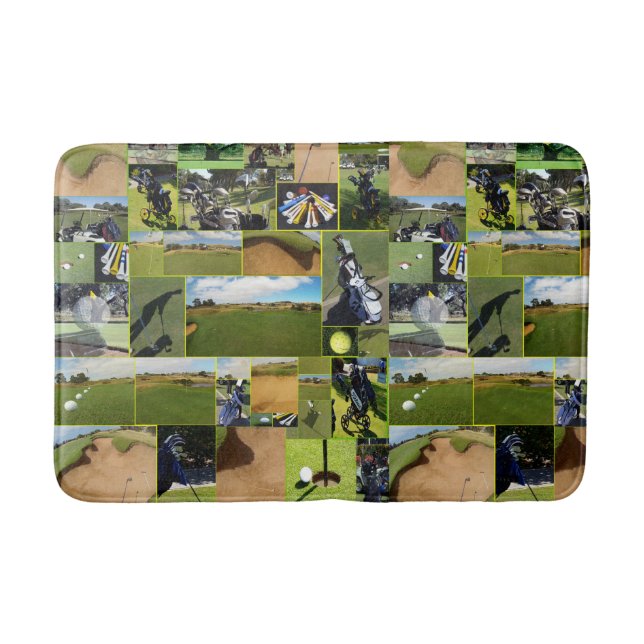 Golf Photo Collage, Memory Foam Badrumsmatta (Framsidan)