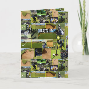 Golf Photo Collage, nyfikna födelsedag Kort