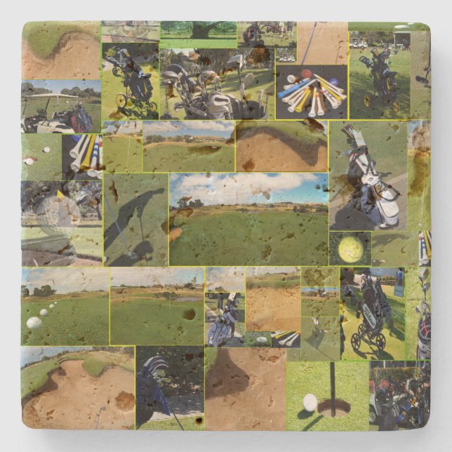 Golf Photo Collage Stenunderlägg (Framsidan)