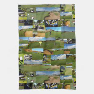 Golf Photo Collage, Tea Towel Kökshandduk