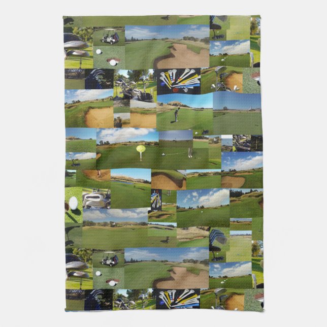 Golf Photo Collage, Tea Towel Kökshandduk (Vertikal)
