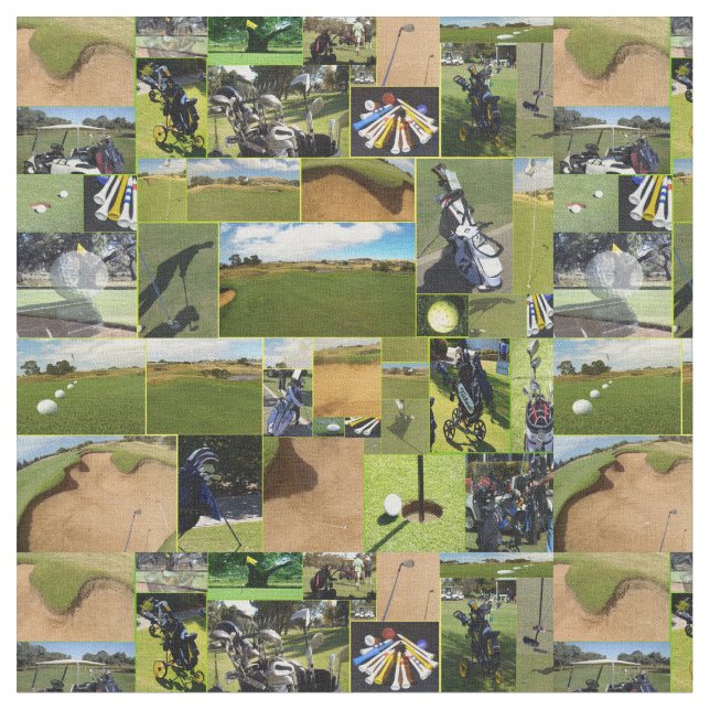 Golf Photo Collage Tyg (Närbild)