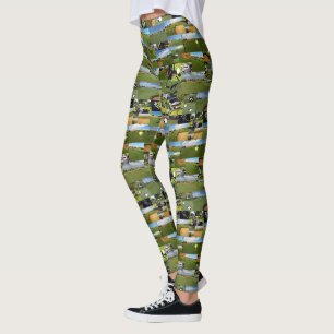 Golf, Photo Collarge, Dam Leggings