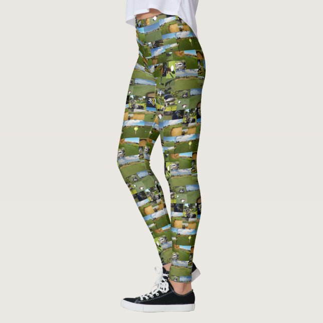 Golf, Photo Collarge, Dam Leggings (Vänster)