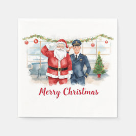 Golf Pilot & Santa celebrate Christmas in Airport Pappersservett